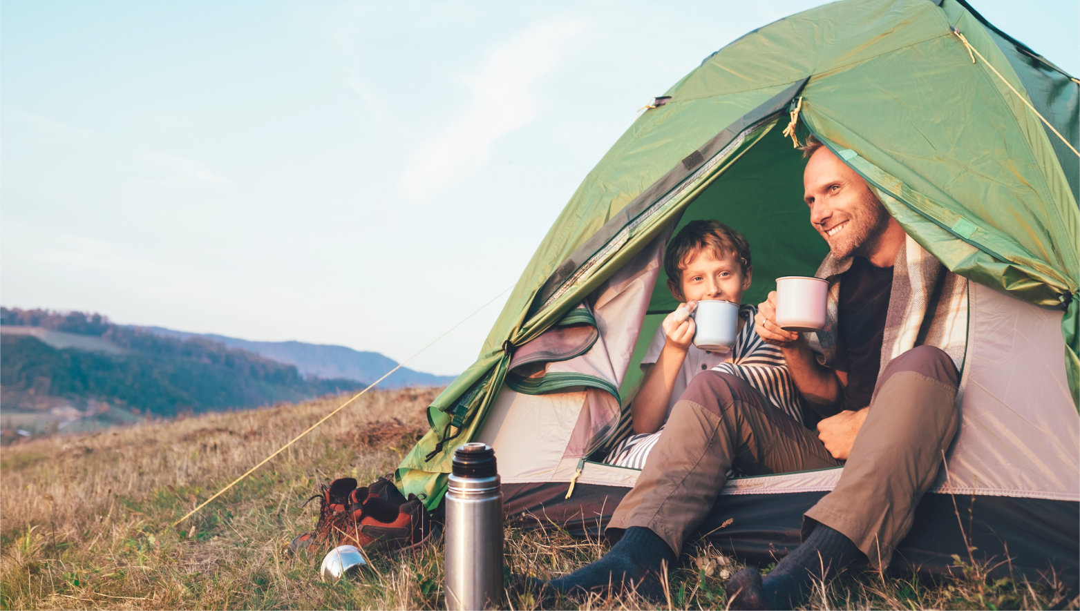 Family,Lisure,Concept,Image.,Father,And,Son,Drink,A,Tea