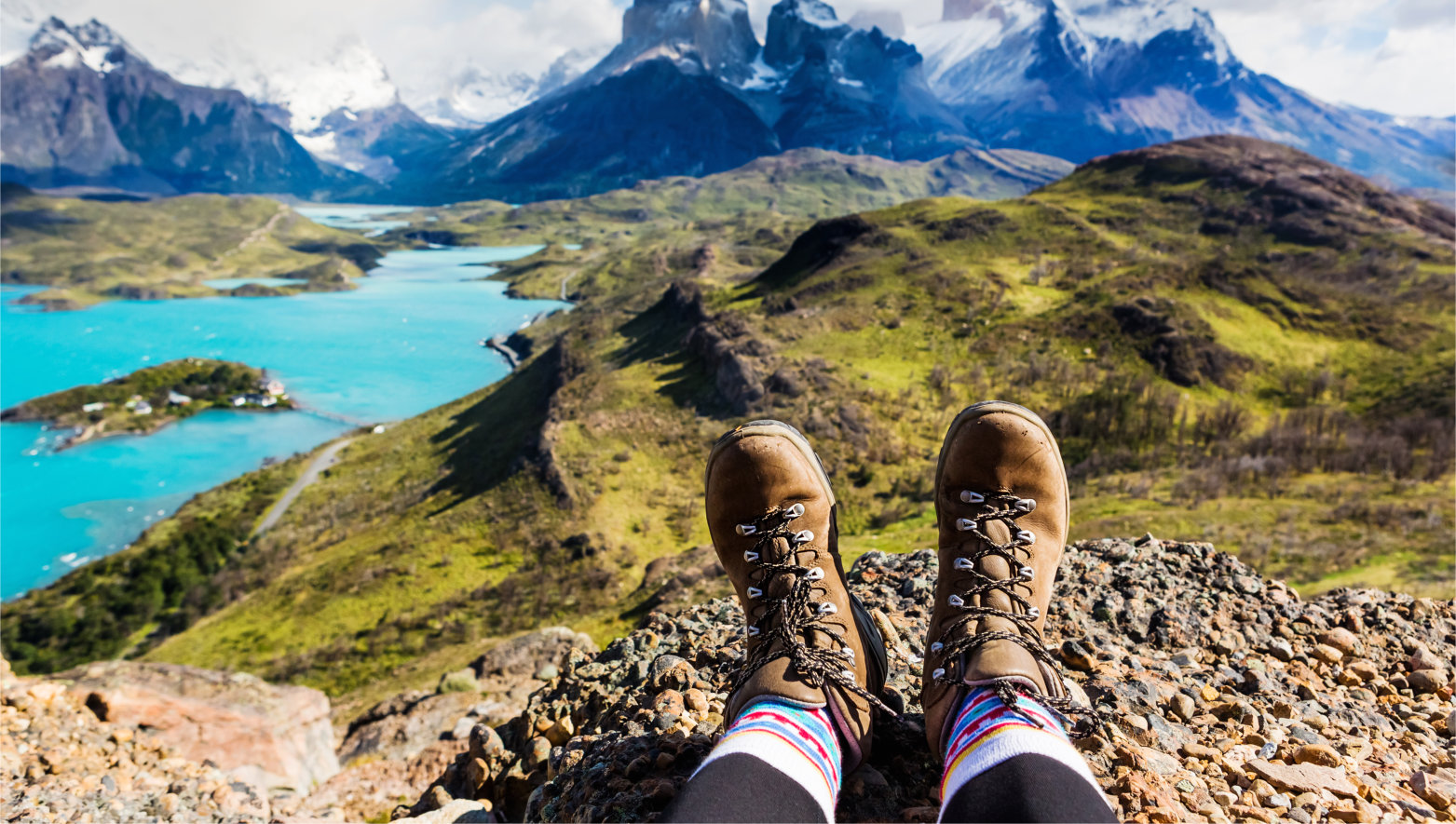 Girl,Hiking,Boots,Having,Fun,And,Enjoying,Wonderful,Breathtaking,Mountain